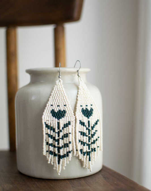 Florence Beaded Fringe Earrings