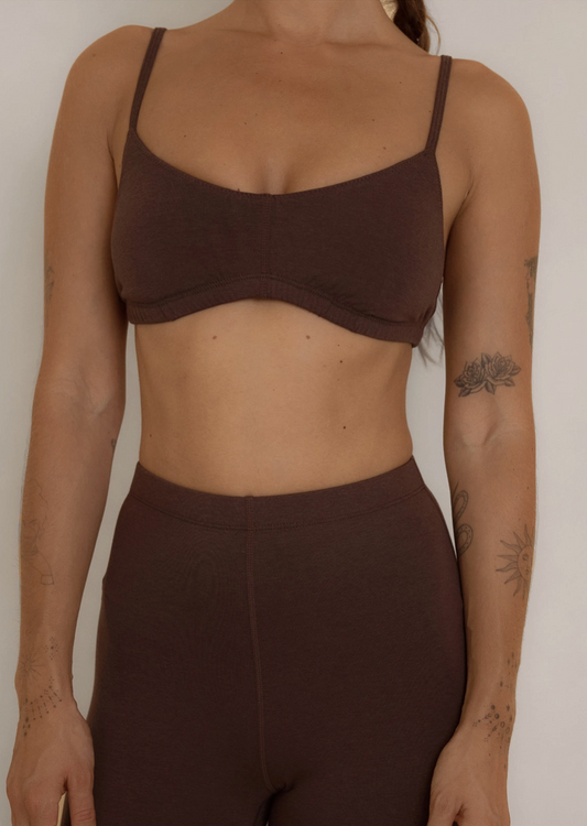 Organic Cotton/Bamboo Daytime Bralette - Cocao