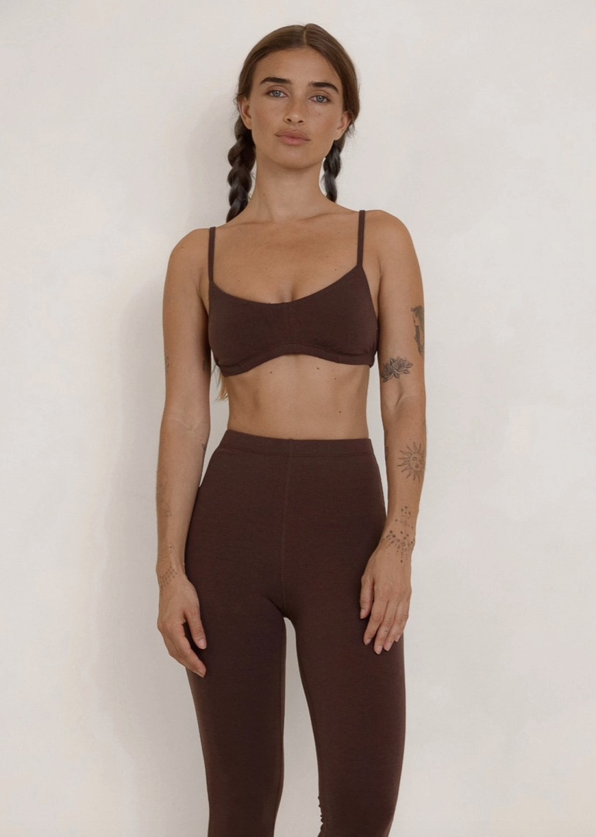 Organic Cotton/Bamboo Daytime Bralette - Cocao