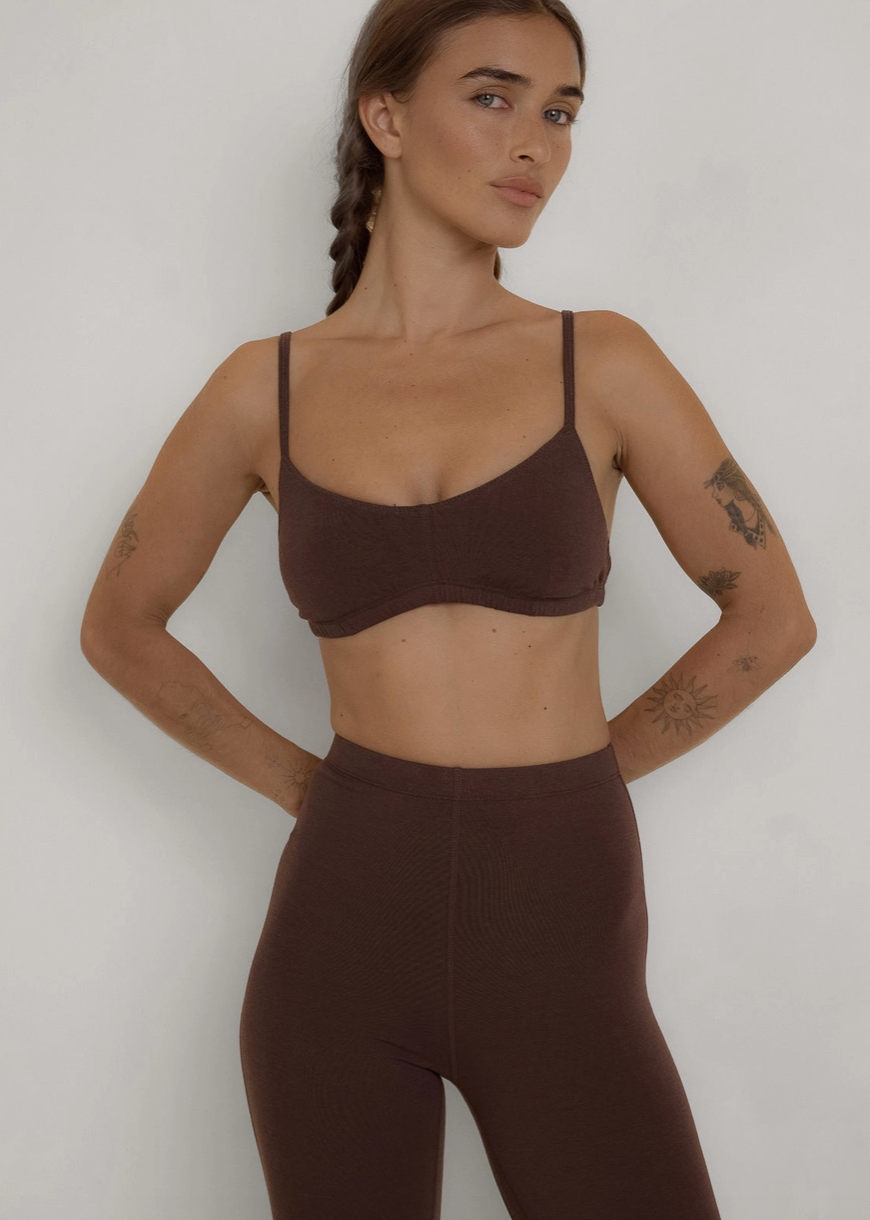 Organic Cotton/Bamboo Daytime Bralette - Cocao