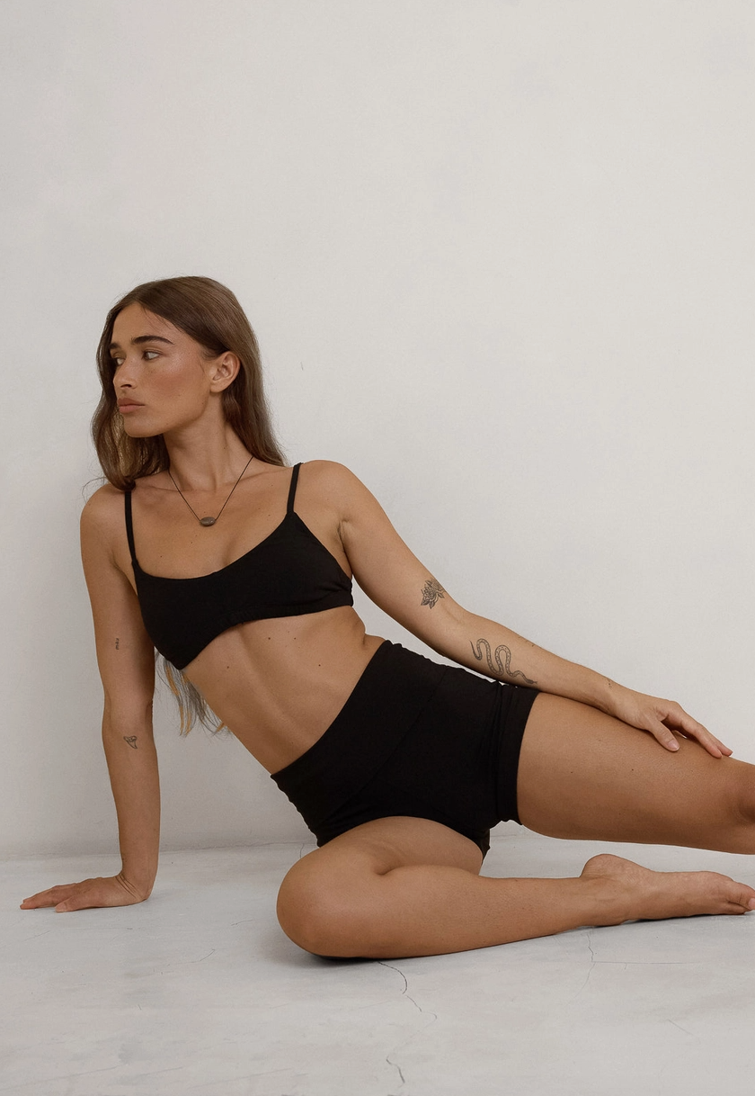 Organic Cotton/Bamboo Daytime Bralette - Black